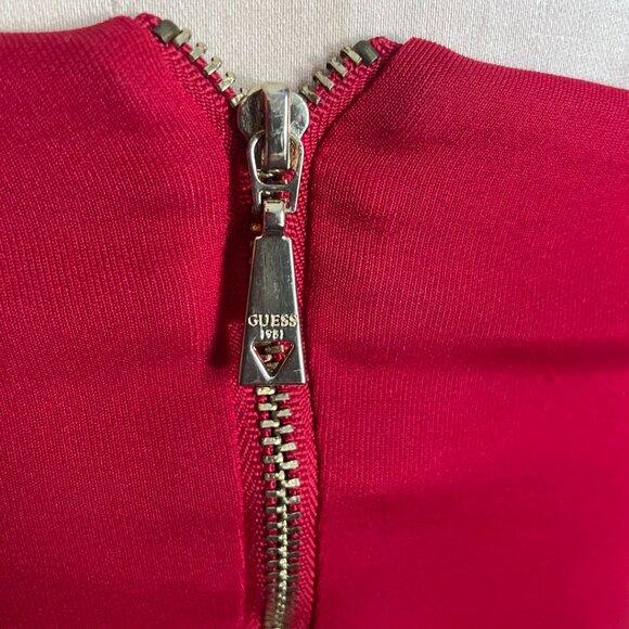Guess Red Draped Fringe Bodycon Dress - Picture 6 of 13